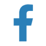 Blue Facebook logo on transparent background.