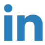 LinkedIn logo in blue and white.