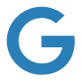 The Google logo in blue.