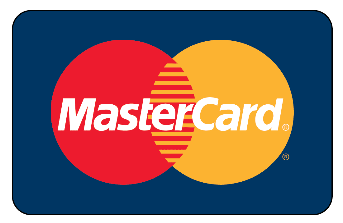 The MasterCard logo with interlocking red and yellow circles.
