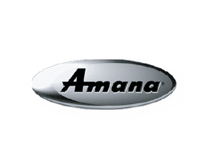 Amana logo with sleek oval design.