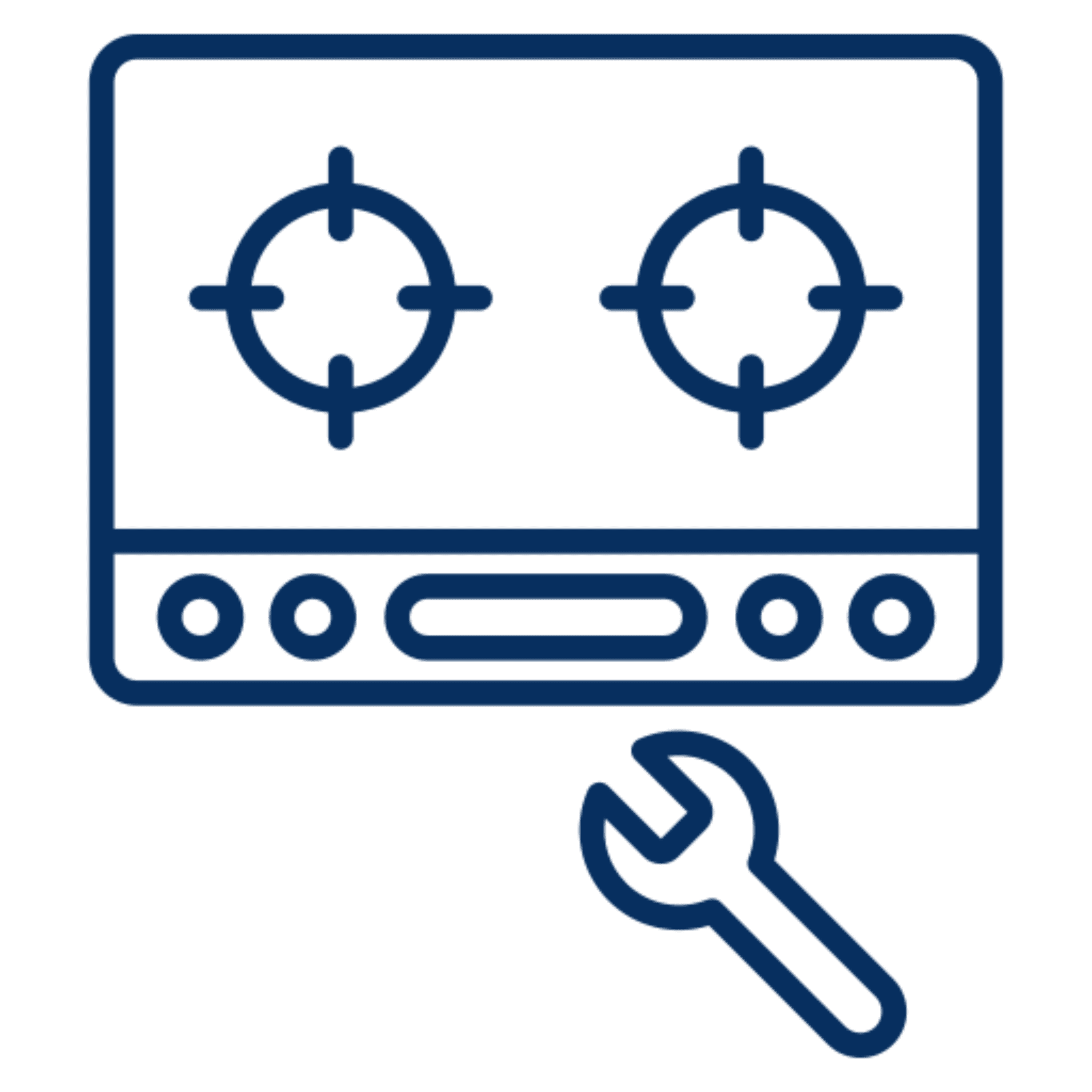 A dark blue icon of a magnifying glass with a diamond inside.