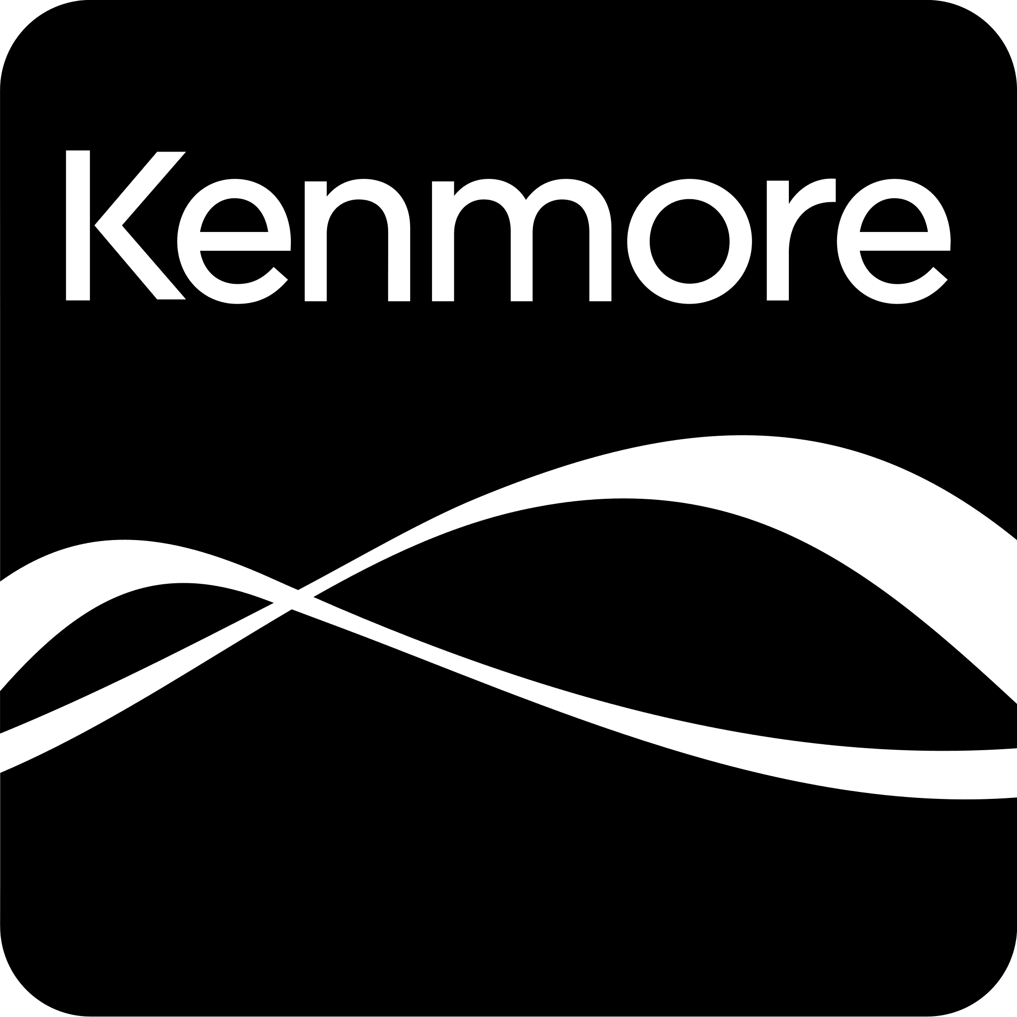Kenmore logo with green text and wave design.