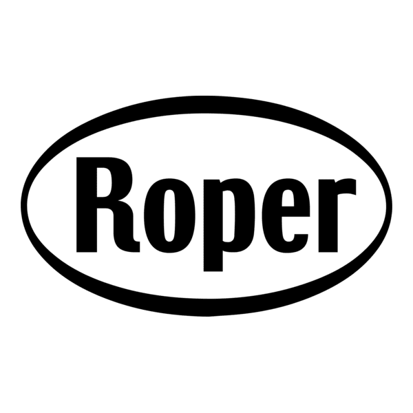 Black and white logo with the word 'Roper' inside an oval.