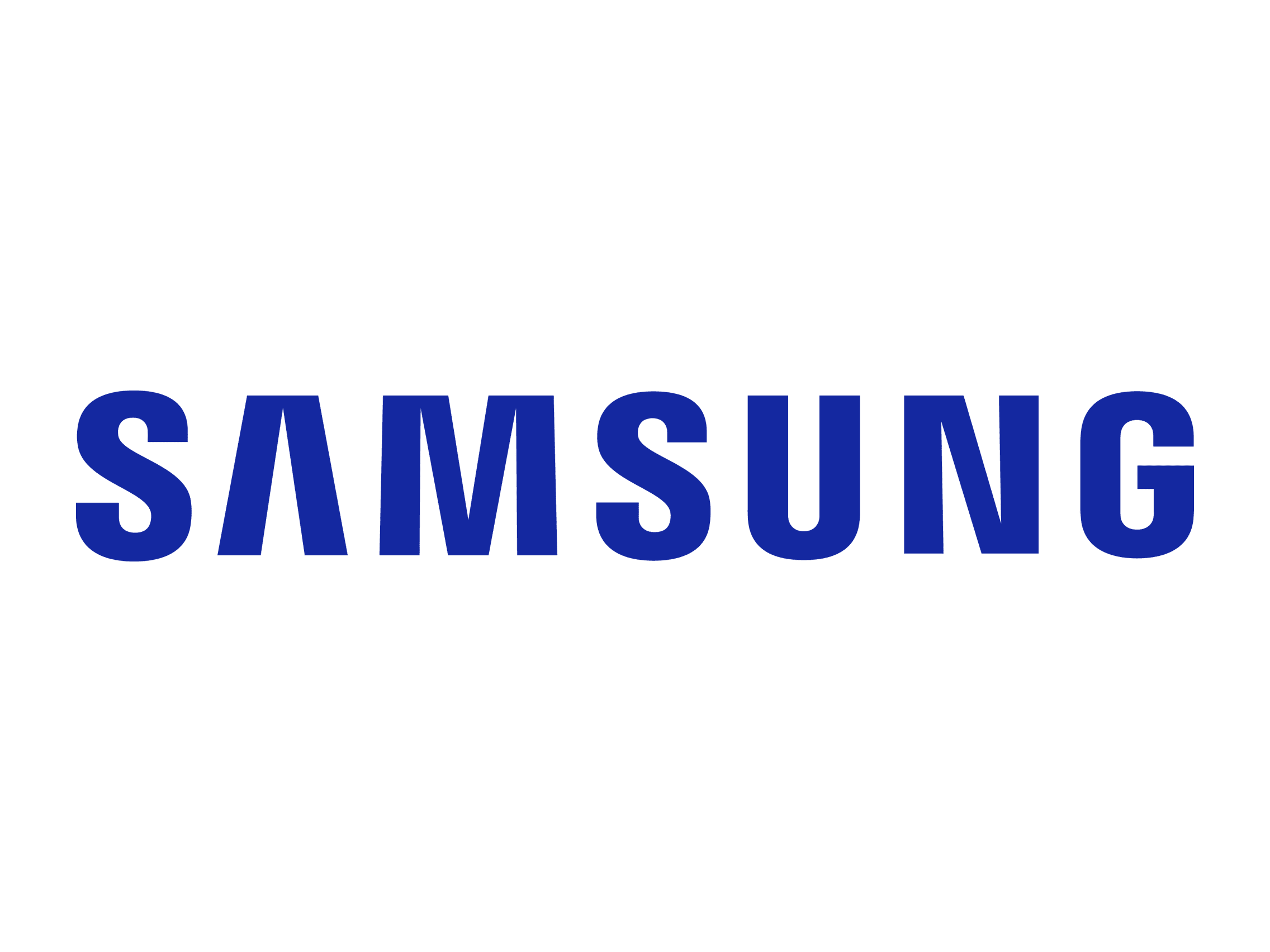 Samsung logo with overlapping blue circles forming a modern design.
