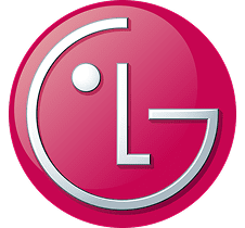 Stylized LG logo with a glossy, rounded design in red and white.