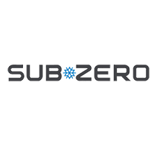 Logo with the text 'SUBZERO' and a blue snowflake icon.