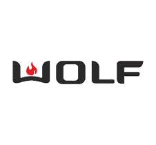 Logo spelling 'WOLF' with a flame in the 'W'.